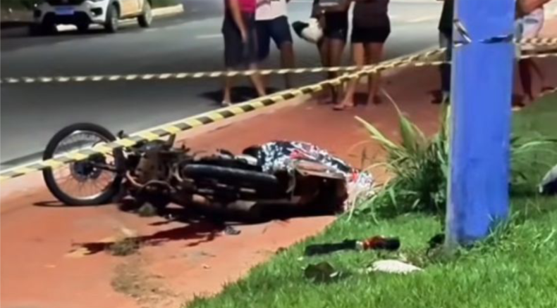 Jovem morre após perder controle de motocicleta e bater em poste na Avenida dos Imigrantes em Sorriso